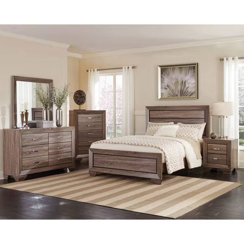 Oatfield 5-Piece Queen Bedroom Set in Washed Taupe
