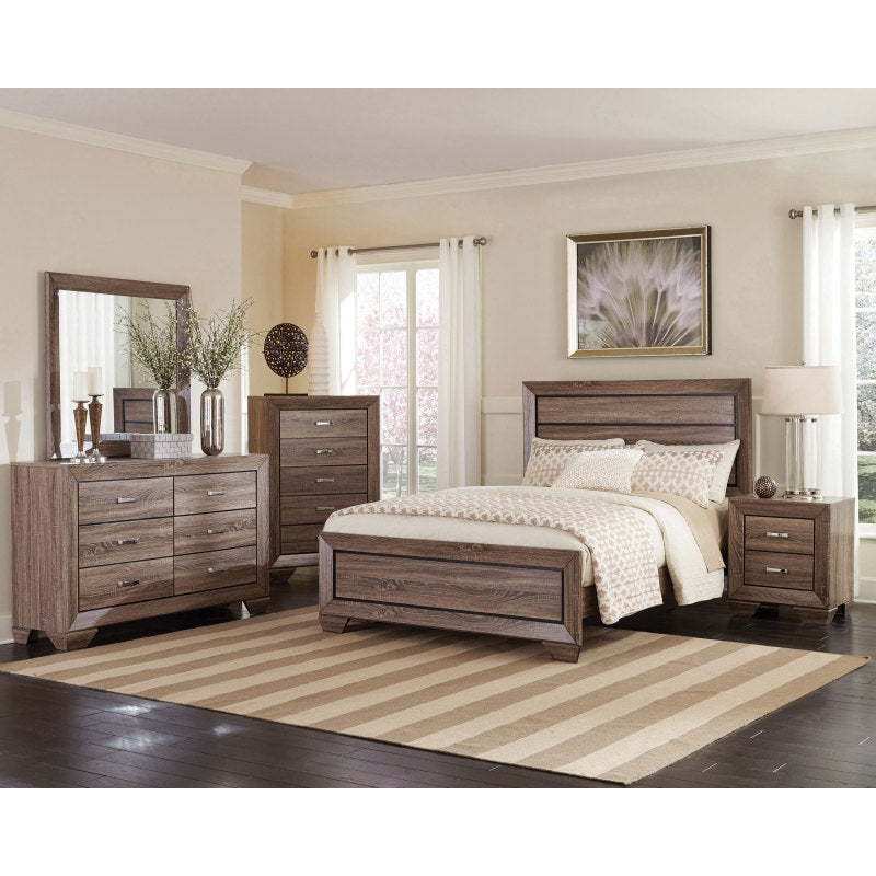 Oatfield 5-Piece Queen Bedroom Set in Washed Taupe - Sennfield Furniture