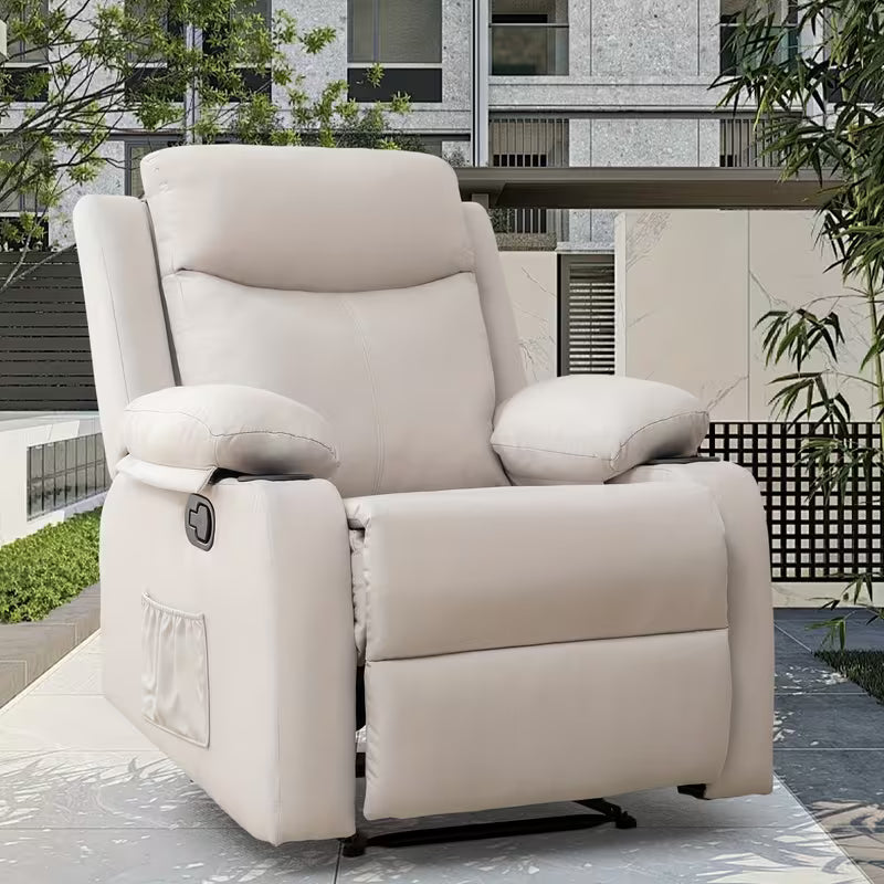 Camden Fixed Linen Recliner with Side Pockets