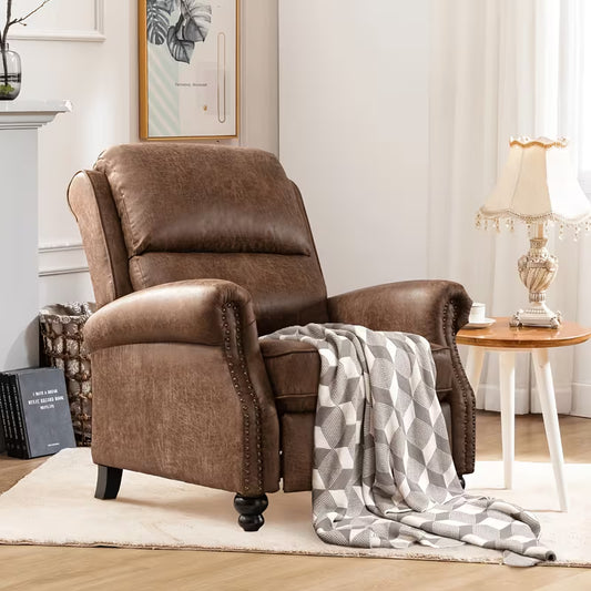 Everson Pushback Recliner with Rivet Trim