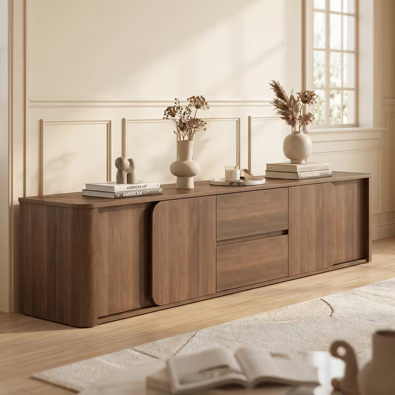Marston 79" Walnut TV Console with Drawers