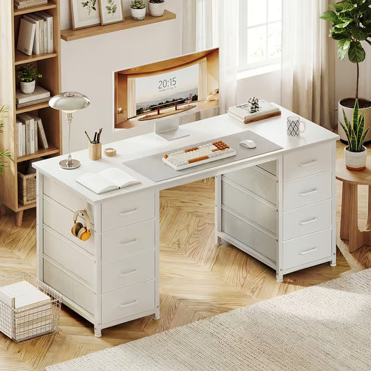 Wren 47" Storage Desk - White