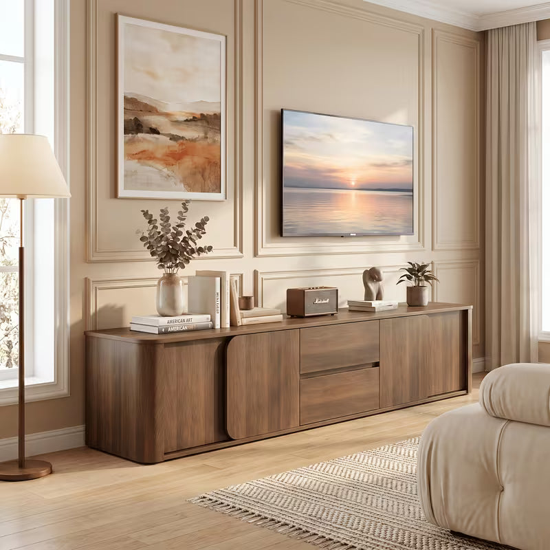 Marston 79" Walnut TV Console with Drawers