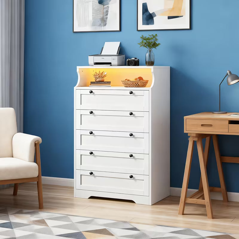 Rowan 5-Drawer Tall Chest with LED Accent Lighting