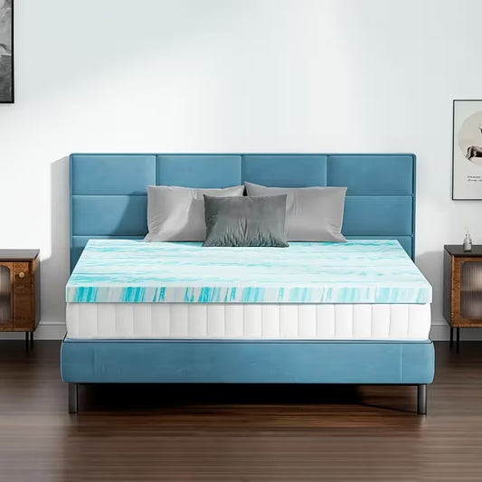 Cooling Gel-Infused Memory Foam Mattress Topper