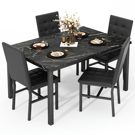 Sennfield Furniture Marston 5-Piece Dining Set - Pure Black