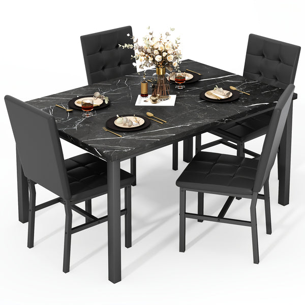 Sennfield Furniture Marston 5-Piece Dining Set - Pure Black