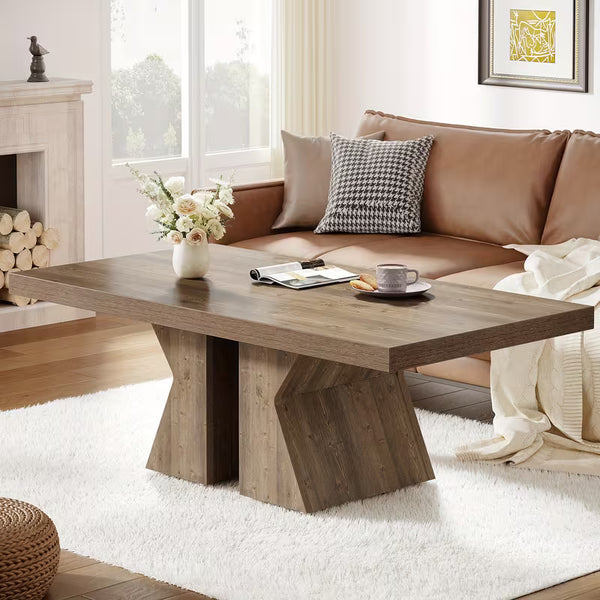 Aldric 47" Geometric Wood Coffee Table