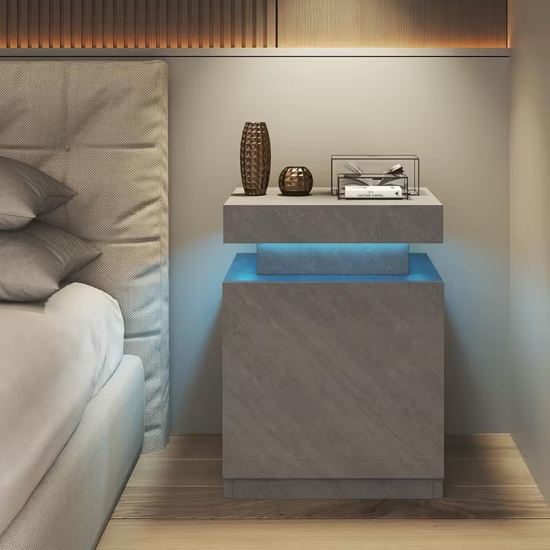 Lumen LED Cube End Table Pedestal, Set of 2