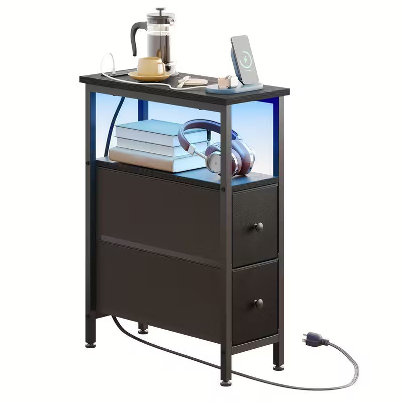 Finch Slim Nightstand with Charging Station