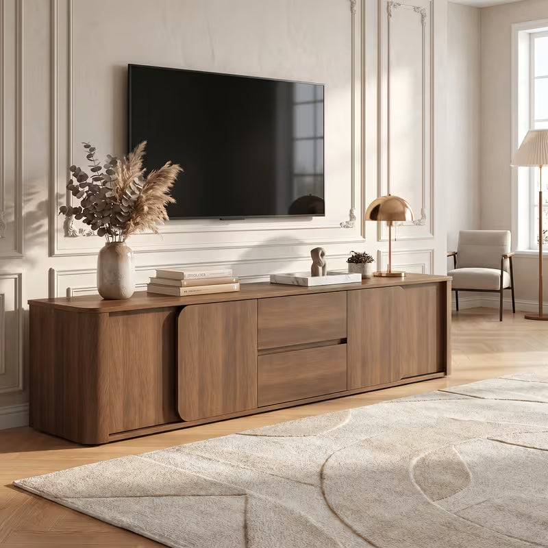 Marston 79" Walnut TV Console with Drawers