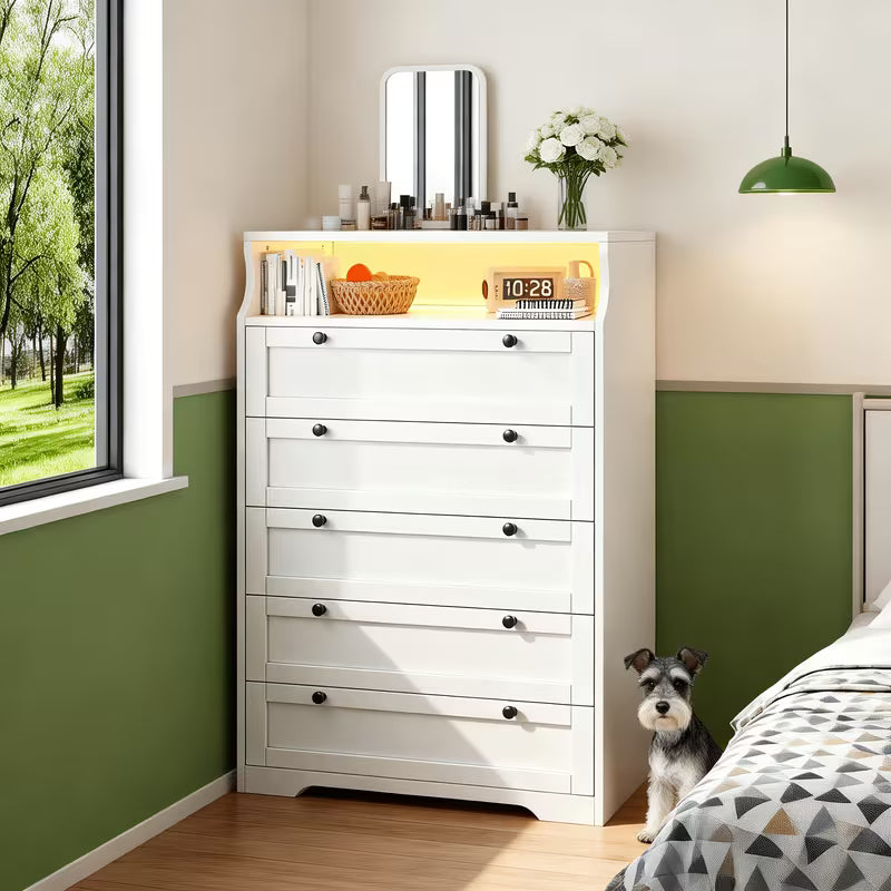 Rowan 5-Drawer Tall Chest with LED Accent Lighting