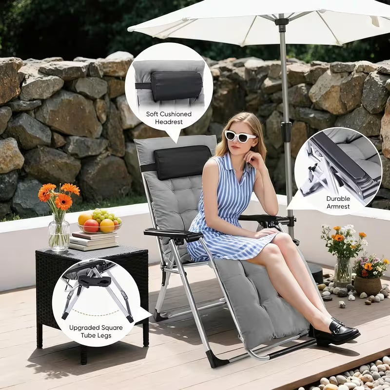 Breeze Zero Gravity Folding Patio Recliner