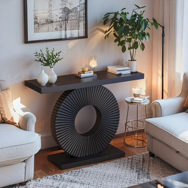 Halo Sculptural Ring-Base Console Table - Sennfield Furniture