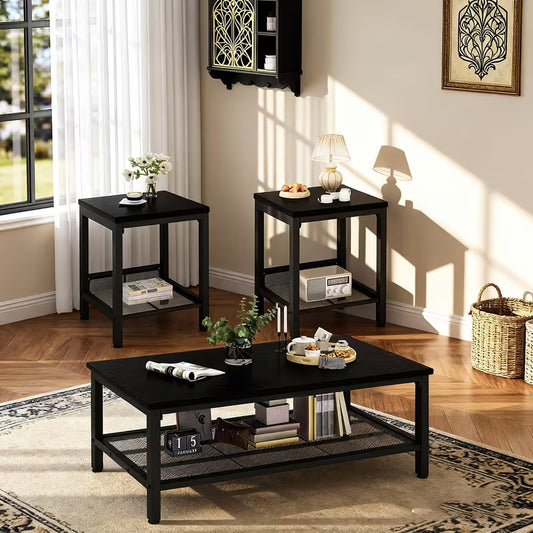 Foster 3-Piece Industrial Coffee Table Set