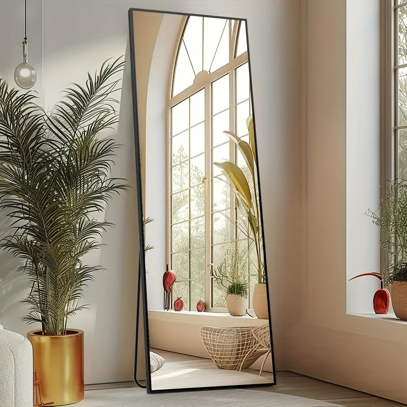 Aurora Arched Full-Length Floor Mirror - Rect-Black - Sennfield Furniture