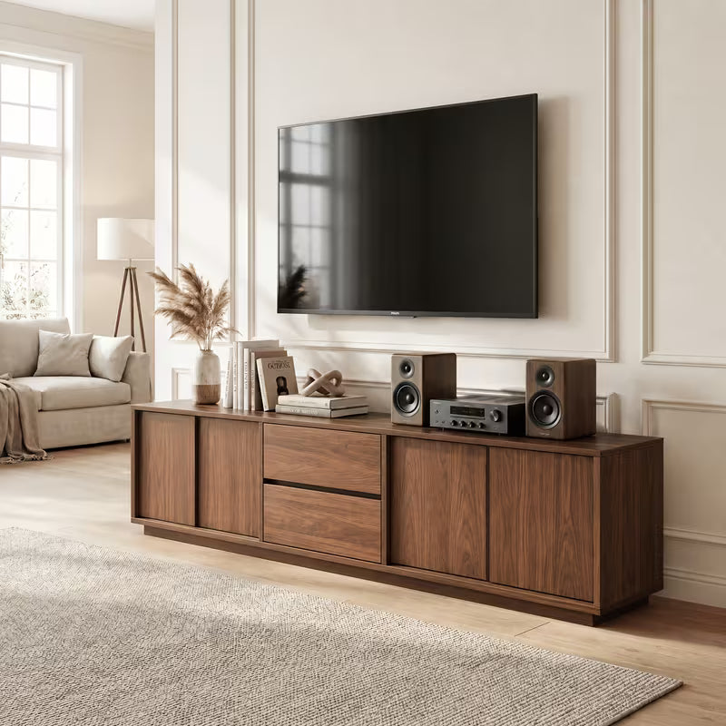 Marston 79" Walnut TV Console with Drawers