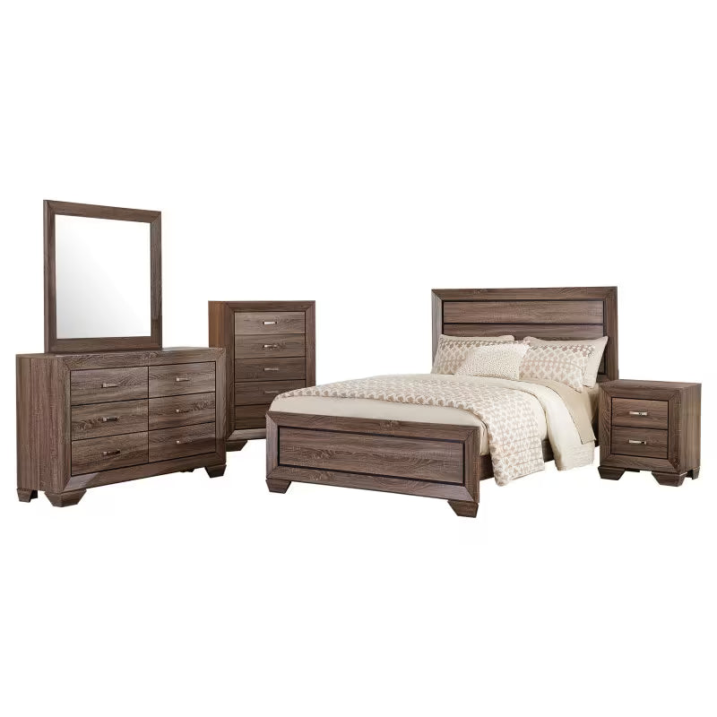 Oatfield 5-Piece Queen Bedroom Set in Washed Taupe