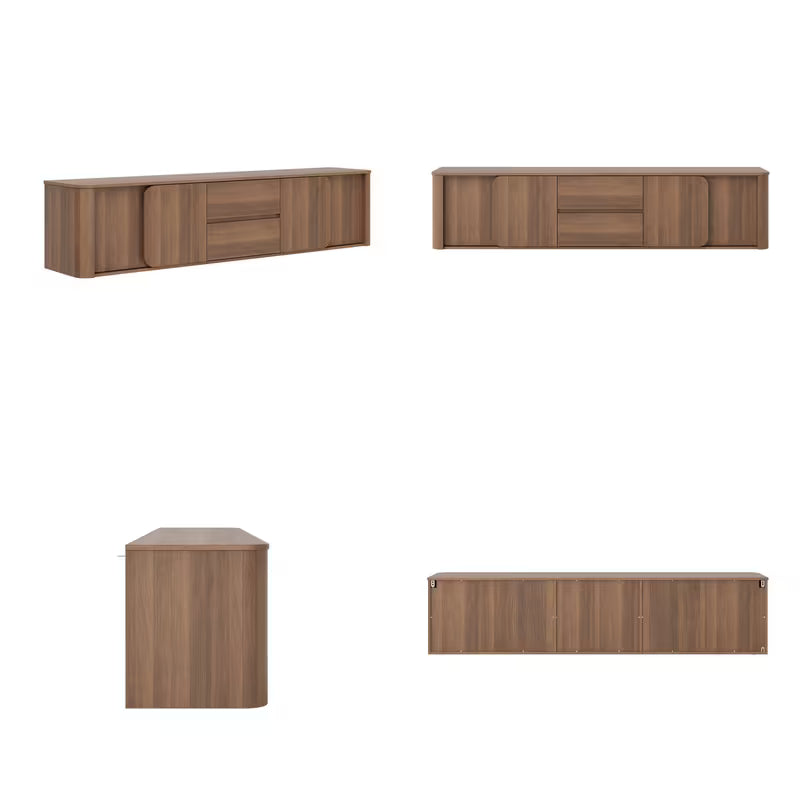 Marston 79" Walnut TV Console with Drawers