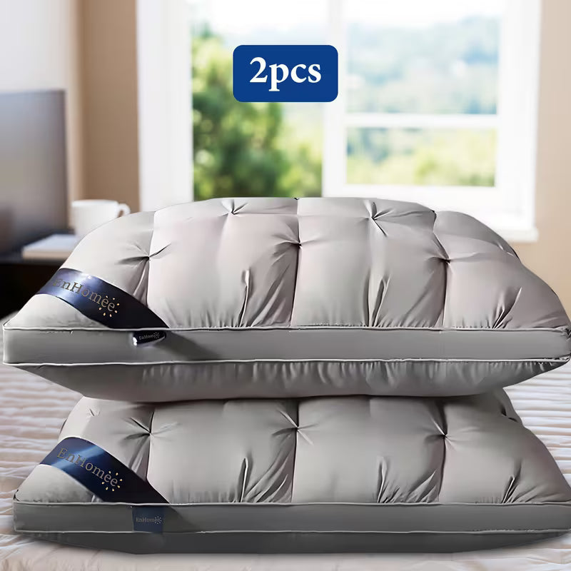 EnHomee Hotel-Style Twisted Flower Pillows, Set of 2