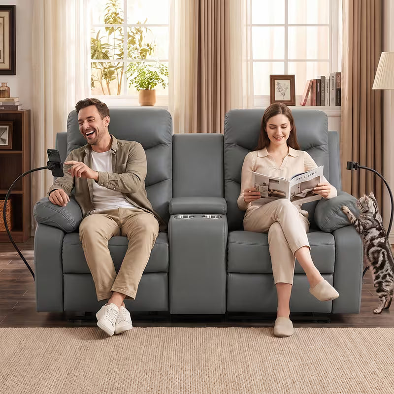 Rowan Console Reclining Loveseat with Cup Holders