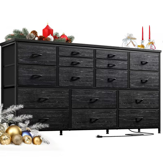 Sutton 16-Drawer Media Console with Power Outlets
