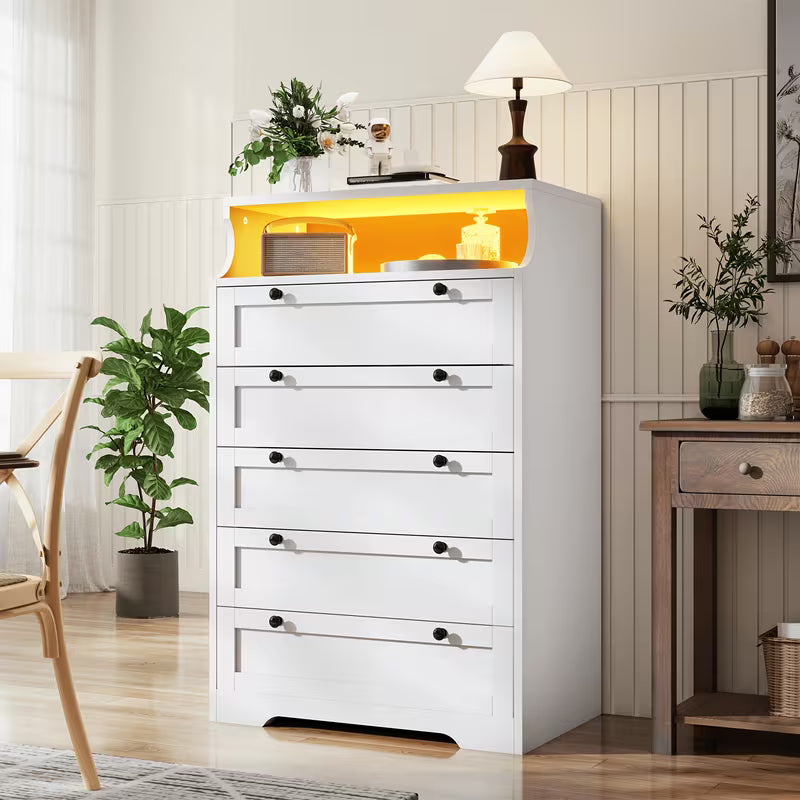 Rowan 5-Drawer Tall Chest with LED Accent Lighting