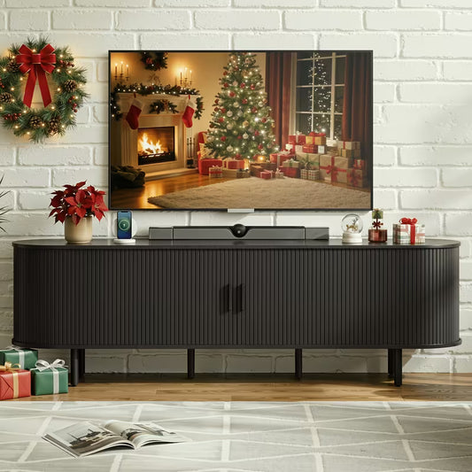 Sutro 71" Fluted TV Console with Built-In Power Outlet