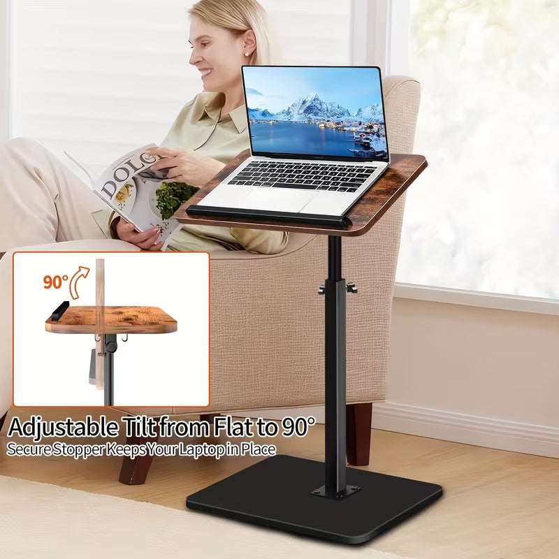 Pivot Adjustable Height Swivel Laptop & TV Tray Table
