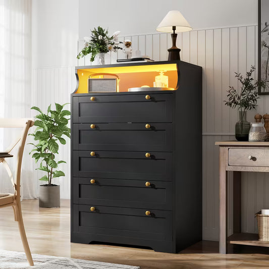 Rowan 5-Drawer Tall Chest with LED Accent Lighting