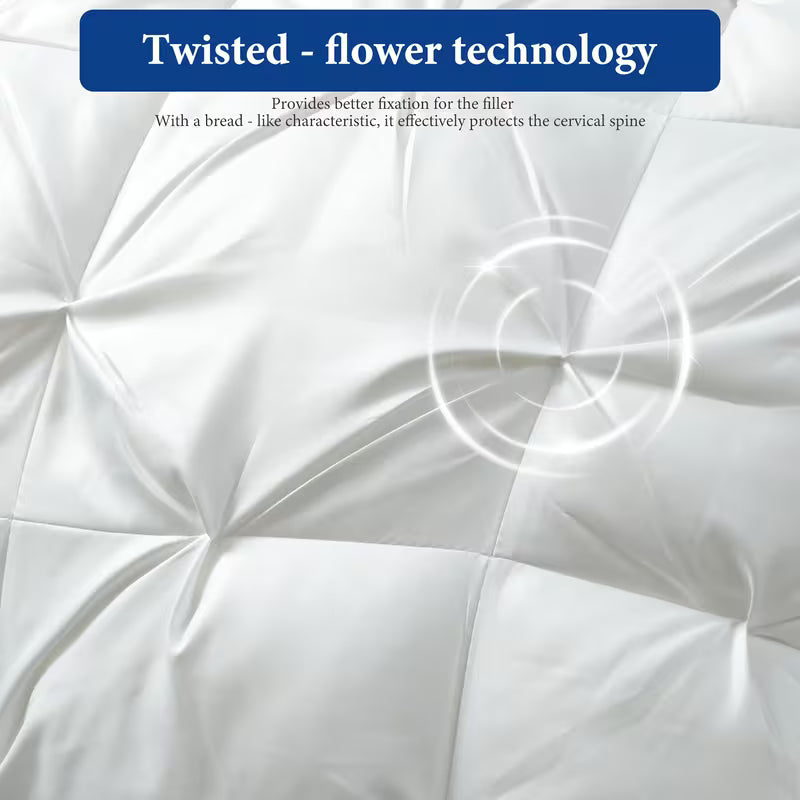 EnHomee Hotel-Style Twisted Flower Pillows, Set of 2