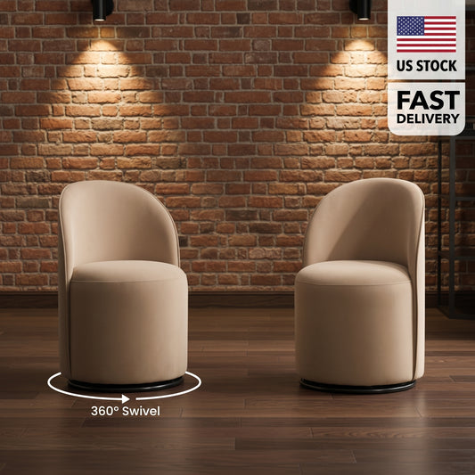 Marlow Swivel Velvet Barrel Dining Chair