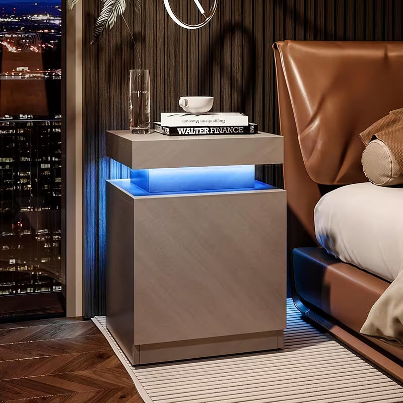 Lumen LED Cube End Table Pedestal, Set of 2