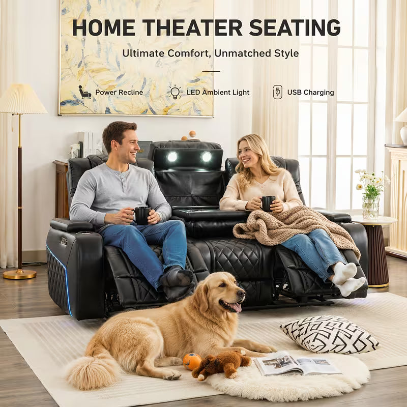 Sterling 2-Piece Power Reclining Home Theater Sofa & Loveseat Set