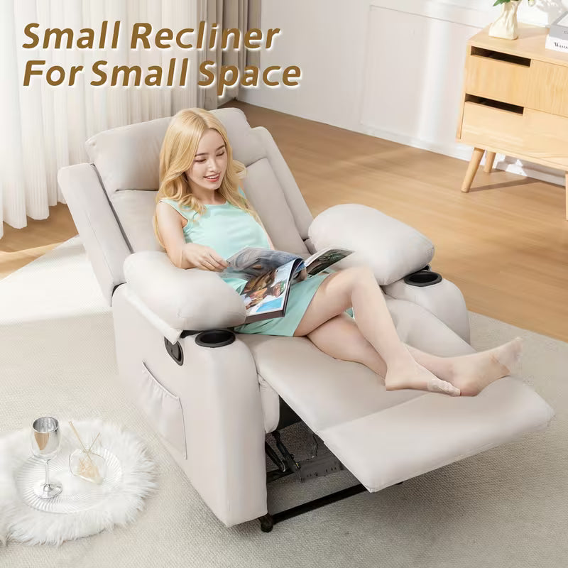 Camden Fixed Linen Recliner with Side Pockets