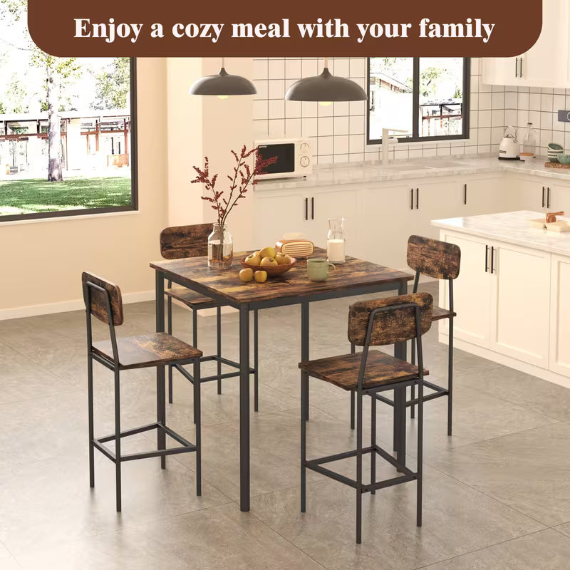 Bexley 5-Piece Industrial Counter-Height Dining Set