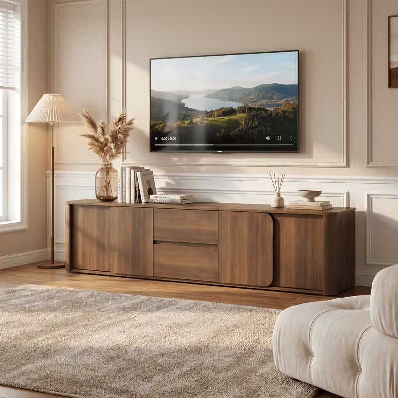 Marston 79" Walnut TV Console with Drawers