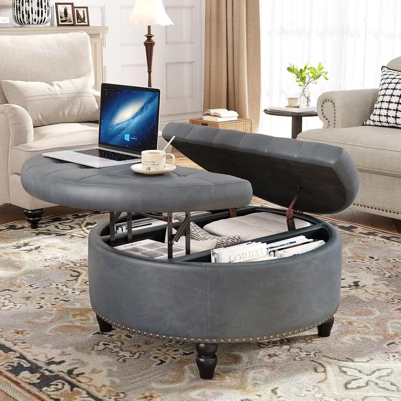 Everly Round Storage Ottoman Coffee Table