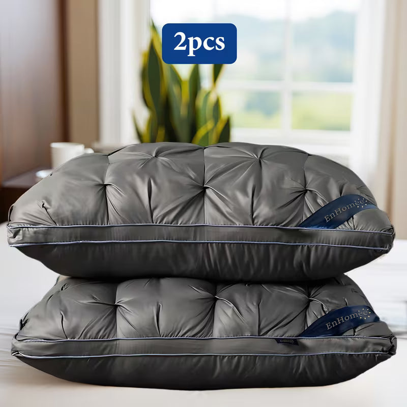 EnHomee Hotel-Style Twisted Flower Pillows, Set of 2