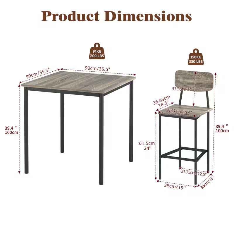 Bexley 5-Piece Industrial Counter-Height Dining Set