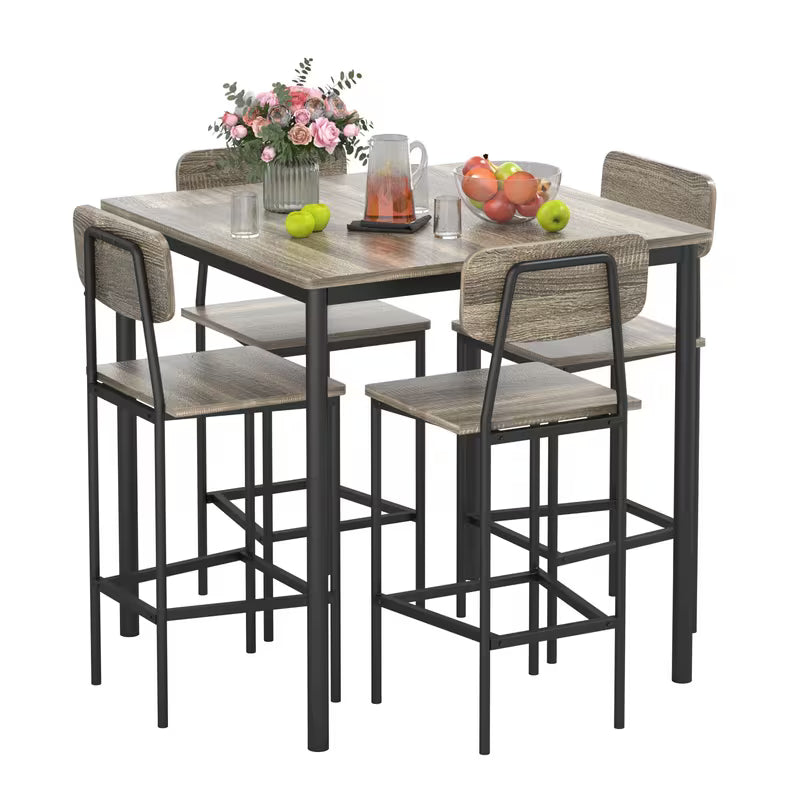 Bexley 5-Piece Industrial Counter-Height Dining Set