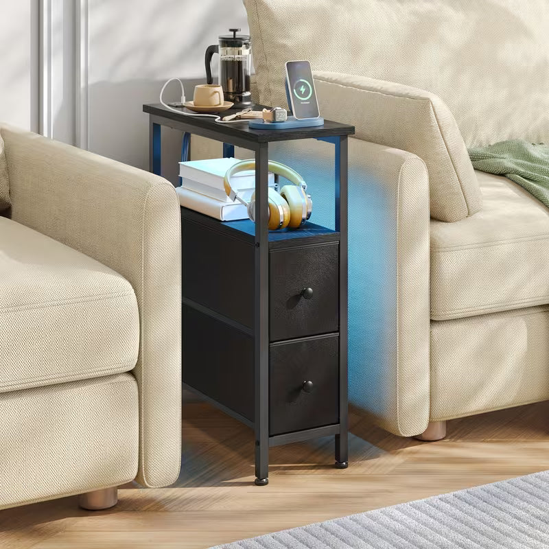 Finch Slim Nightstand with Charging Station