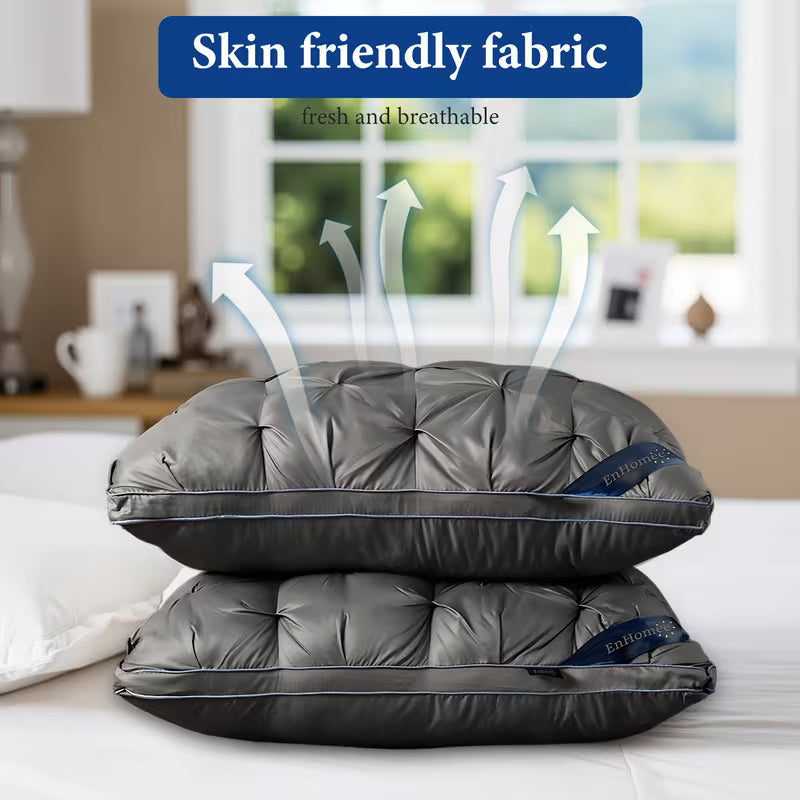 EnHomee Hotel-Style Twisted Flower Pillows, Set of 2