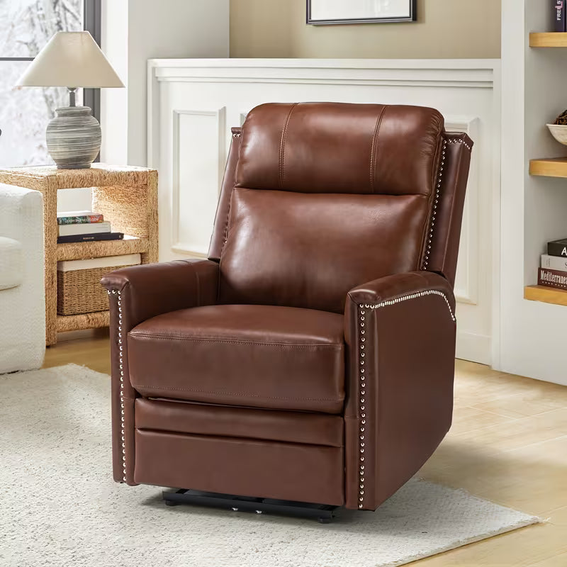 Holt Genuine Leather Power Recliner with USB Port