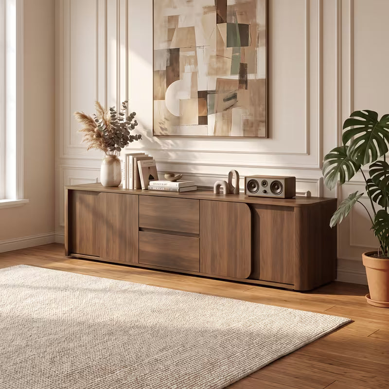 Marston 79" Walnut TV Console with Drawers