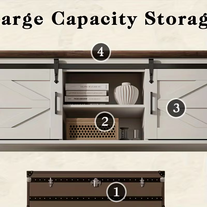 Papajet Dark Oak Sliding Barn Door Buffet Console